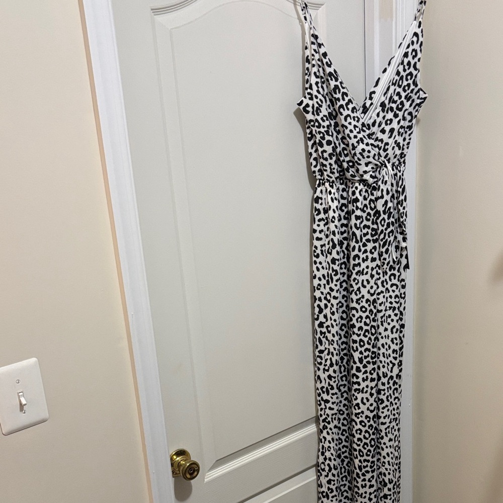 Leopard Print Spaghetti Strap Jumpsuit